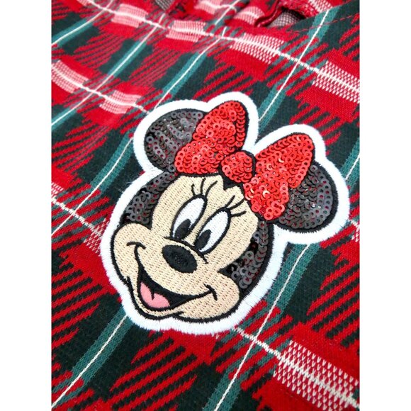 NEW! Disney Plaid Holiday Christmas Minnie Mouse Pleated Dress Red Green SZ 6 - Picture 8 of 10